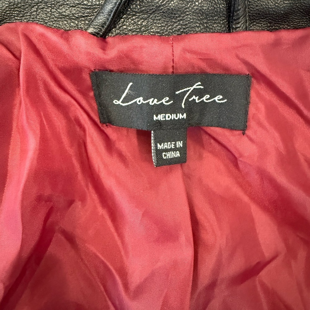 Love‎ Tree Black Faux Leather Moto Jacket - Picture 4 of 5